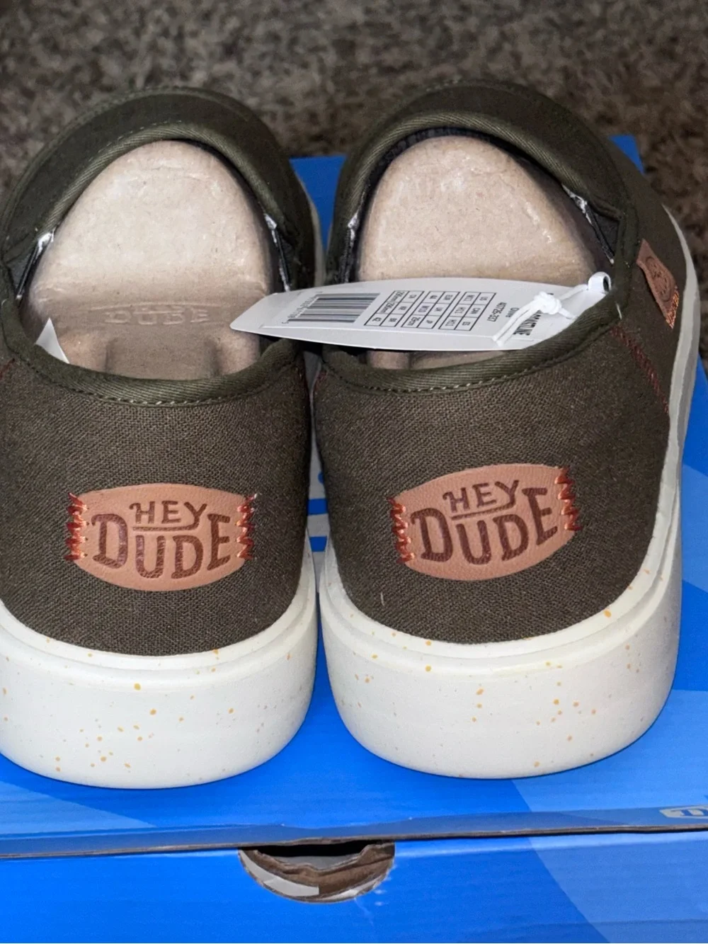 New Hey Dude Sunapee Coastline Slip On Shoes Men’s Size 11 Sneakers Olive